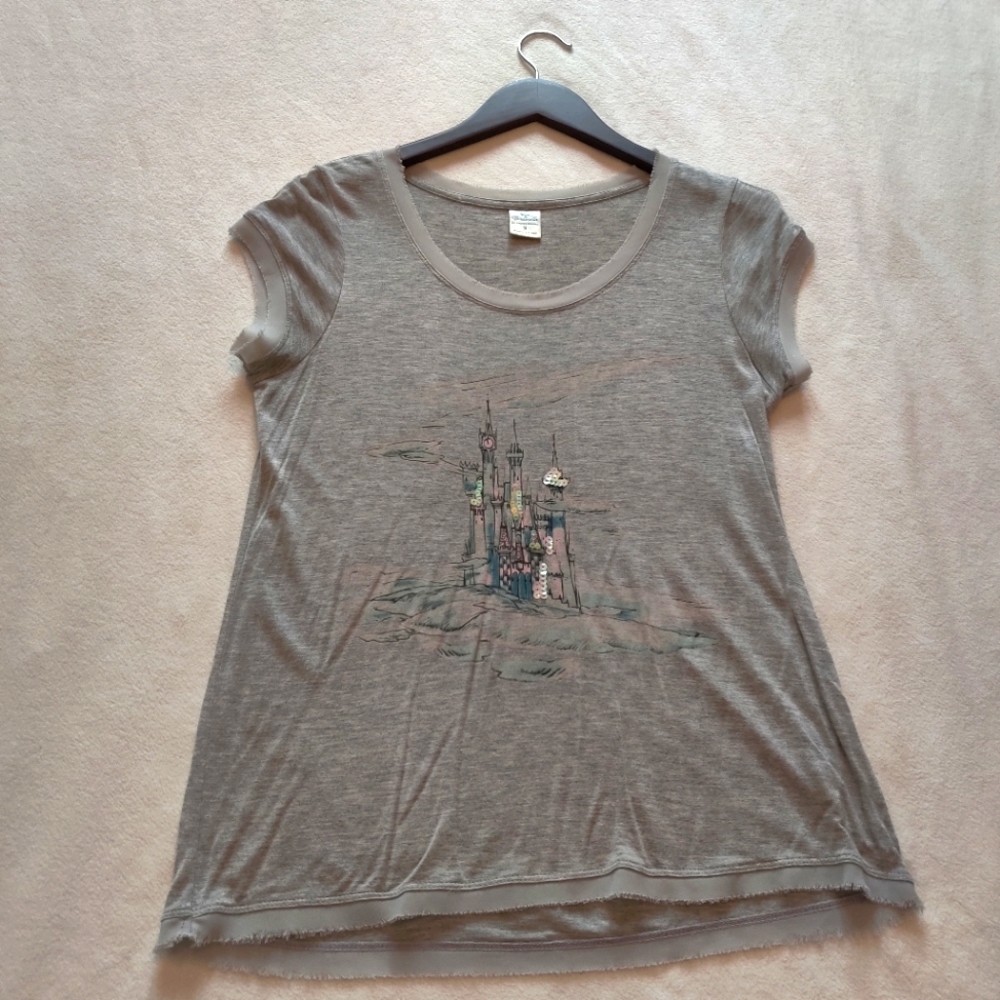 Disney Cinderella by Lauren Conrad Gray Castle Tee ~ Sz. S